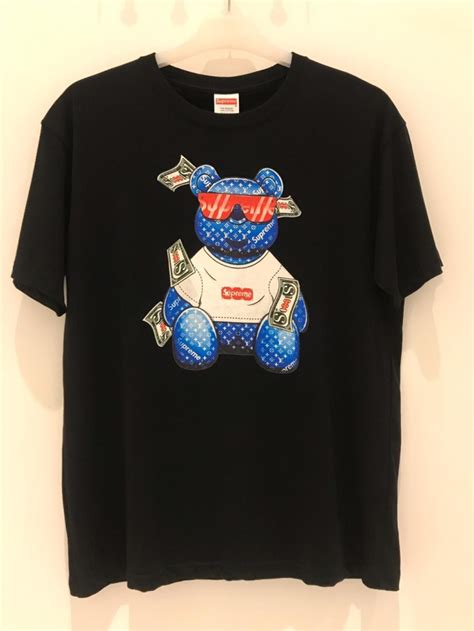 supreme lv teddy bear t shirt|louis vuitton supreme t shirts.